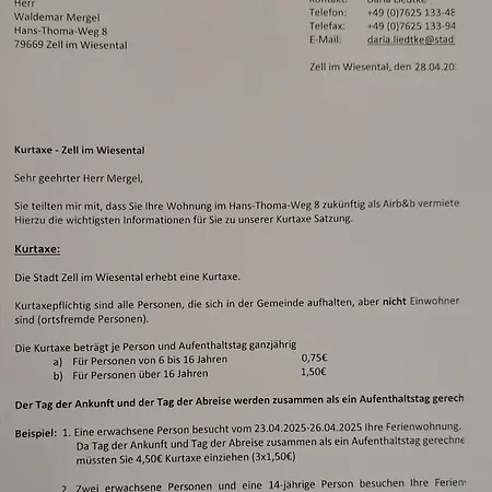 Διαμέρισμα Mergel In Black Forest Zell im Wiesenthal